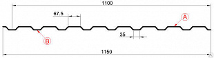 Профилированный лист МП-20х1100(ОЦ-01-БЦ-0,45) ЦИНК